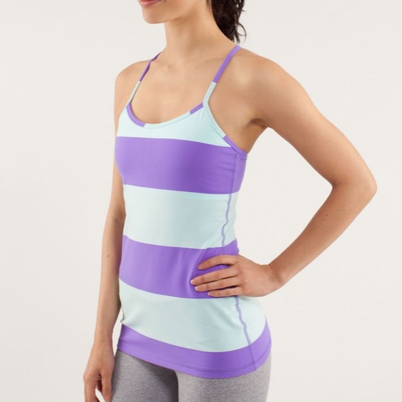 Lululemon Power Y Tank *Luon Light - Bold Stripe Power Purple - Picture 1 of 10